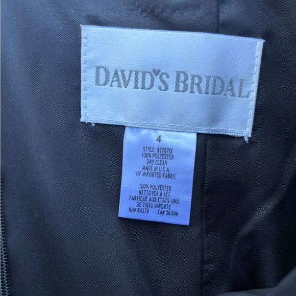 Davids Bridal black dress strapless wedding bridesmaid small 4 - Picture 6 of 7